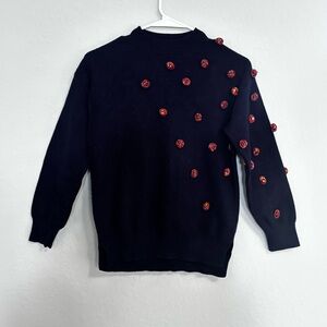Zara Knitwear Sweater in Navy Blue